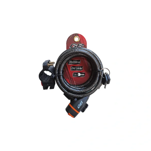 KLE-0002_1 Κλειδαριά σπιράλ 10mm*1800mm με βάση στήριξης - GB