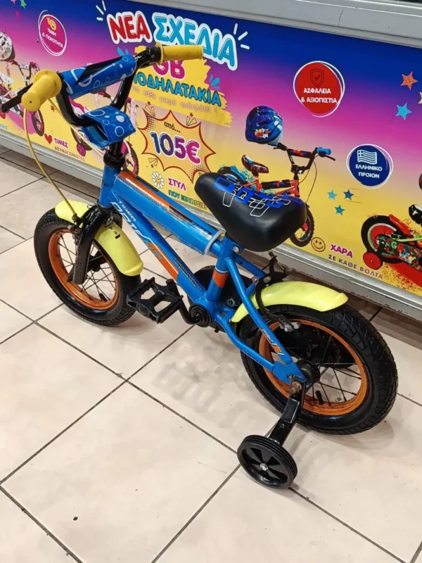 Παιδικό Ποδήλατο Orient Tiger 12″ με Βοηθητικές Ρόδες – Μπλε